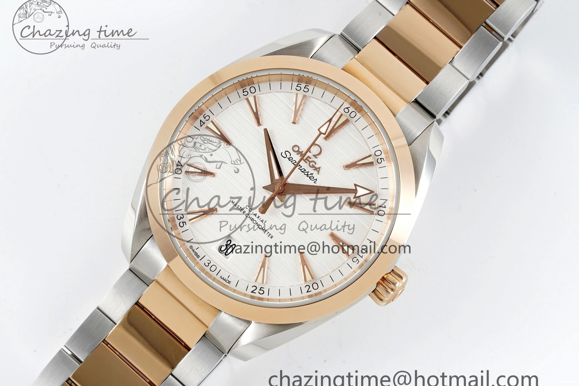 0127 Aqua Terra 150M SS RG JQK 1:1 Best Edition White Dial on SS RG Bracelet A OnTrend 7828